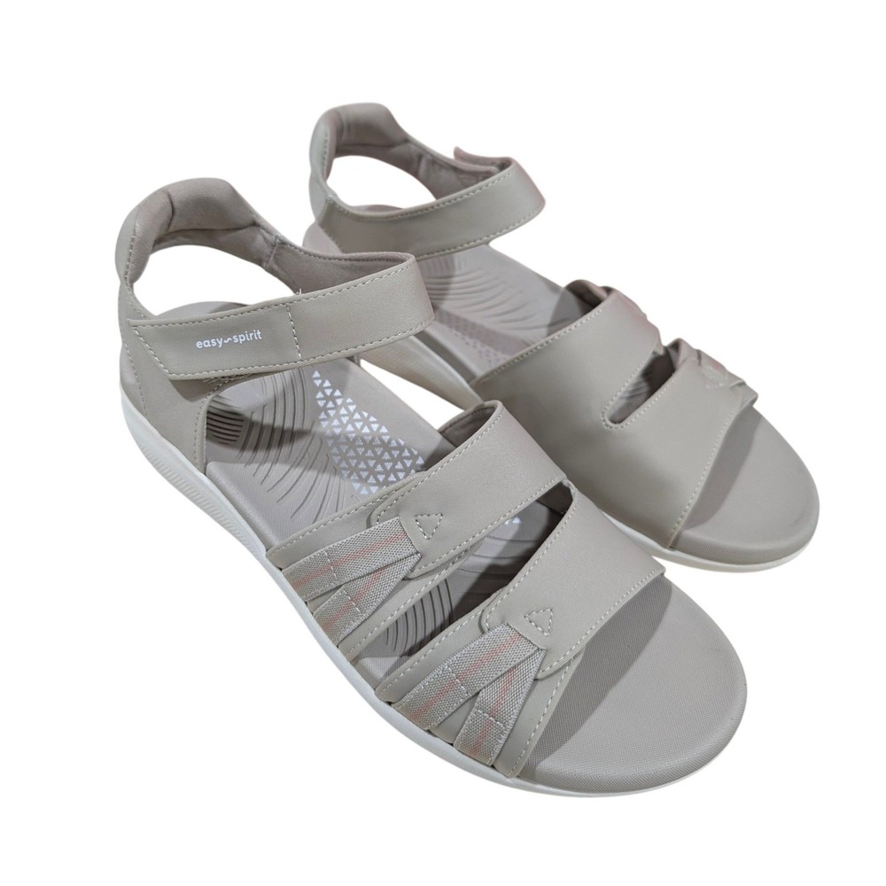 Easy Spirit Weber2 Taupe Comfort Walking Sandals Womens 8M Adjustable Straps NIB